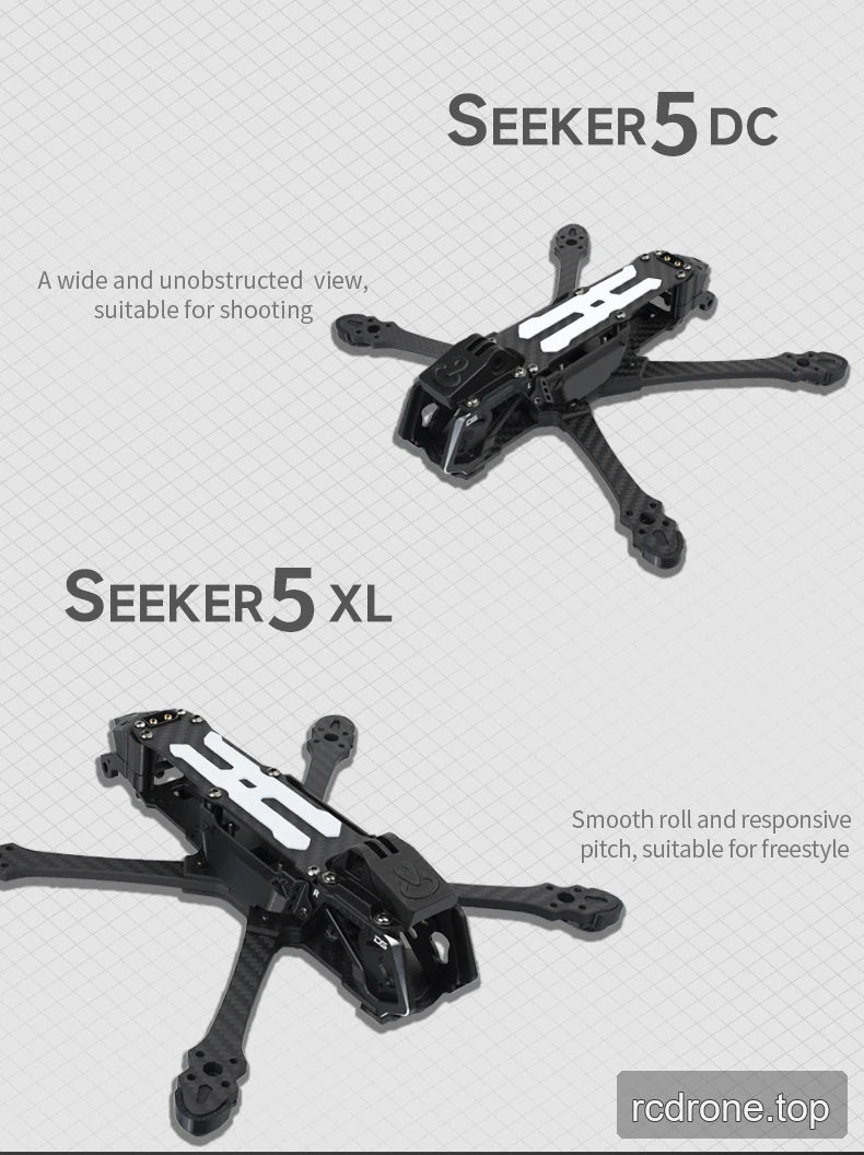 DeepSpace SEEKER5 FPV frame kit comparison with DC and XL layouts — section 2 of 10