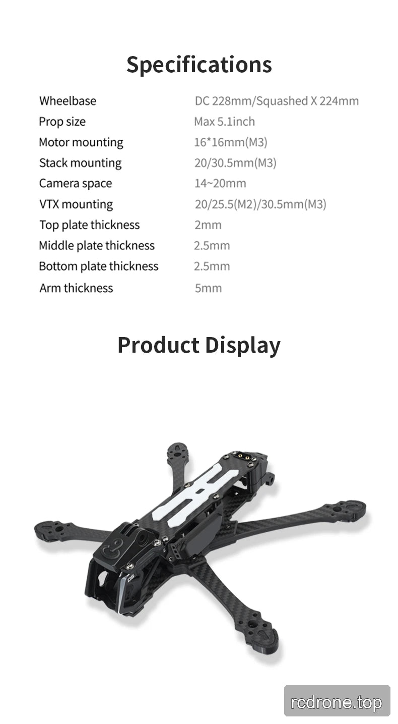 DeepSpace SEEKER5 FPV frame kit comparison with DC and XL layouts — section 8 of 10
