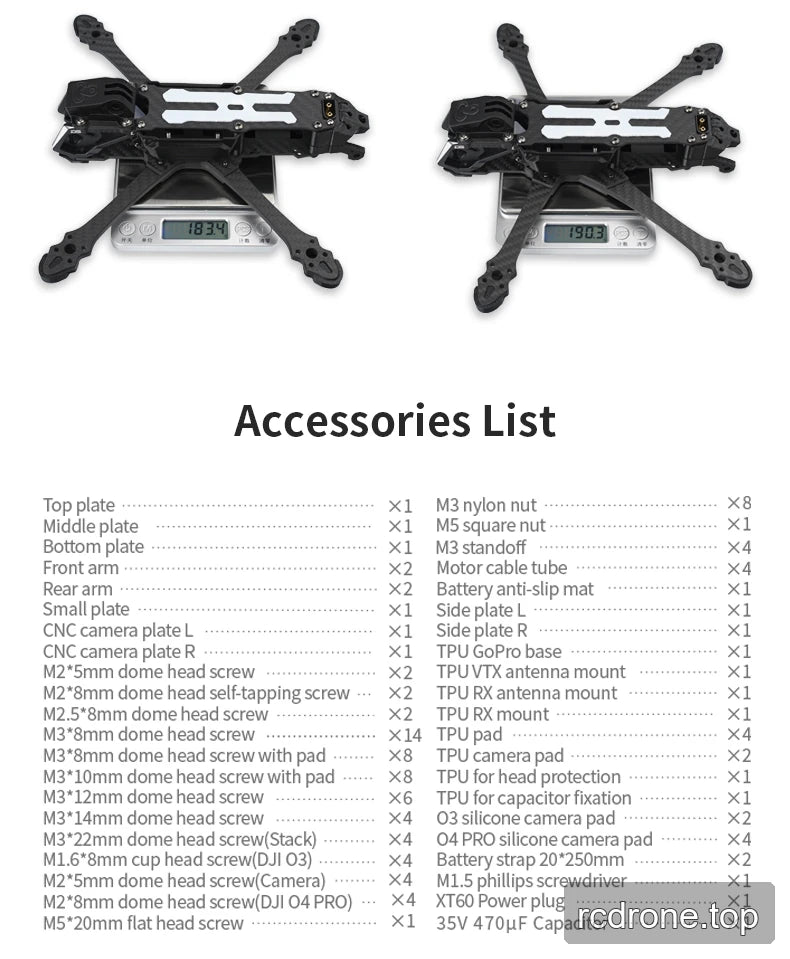 DeepSpace SEEKER5 FPV frame kit comparison with DC and XL layouts — section 10 of 10