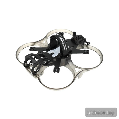 DeepSpace Stellar 25 cinewhoop frame viewed from above at an angle, showing the central plate, strap, front mount, and duct guards.