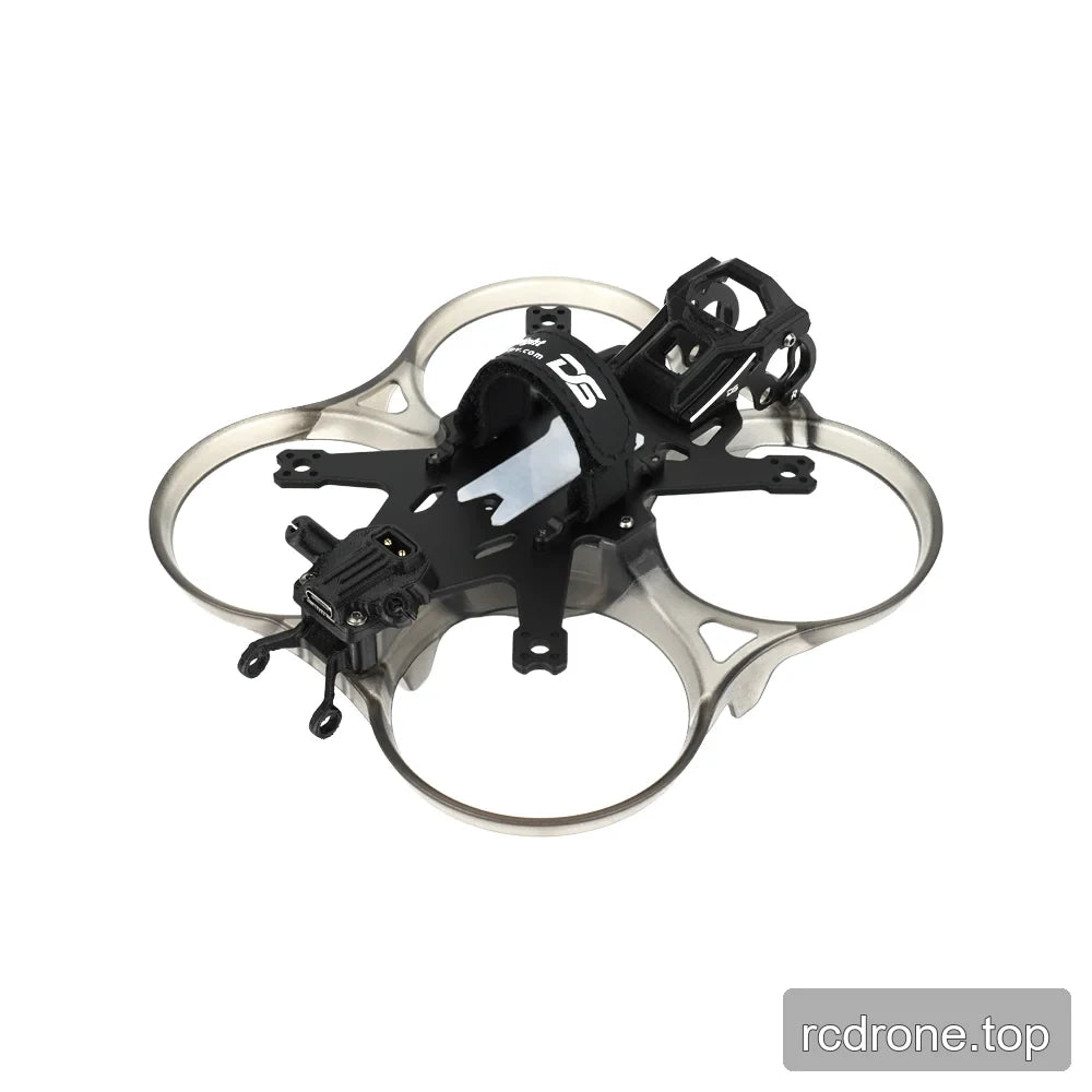 Rear-left three-quarter view of the DeepSpace Stellar 25 frame, showing the raised rear mount, central strap, and front mount.