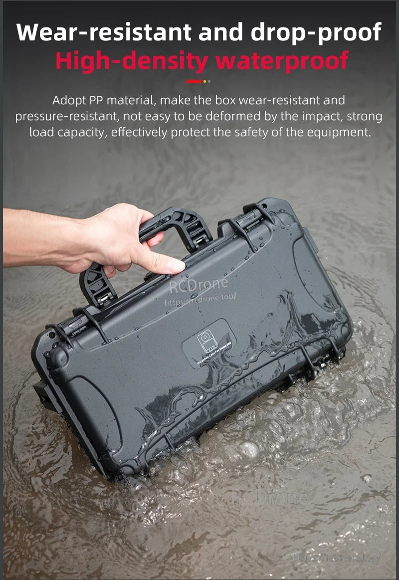 DJI Osmo 360 Travel Case, Durable, waterproof case made of high-density PP material offers excellent protection against drops, water, and wear for secure equipment storage.