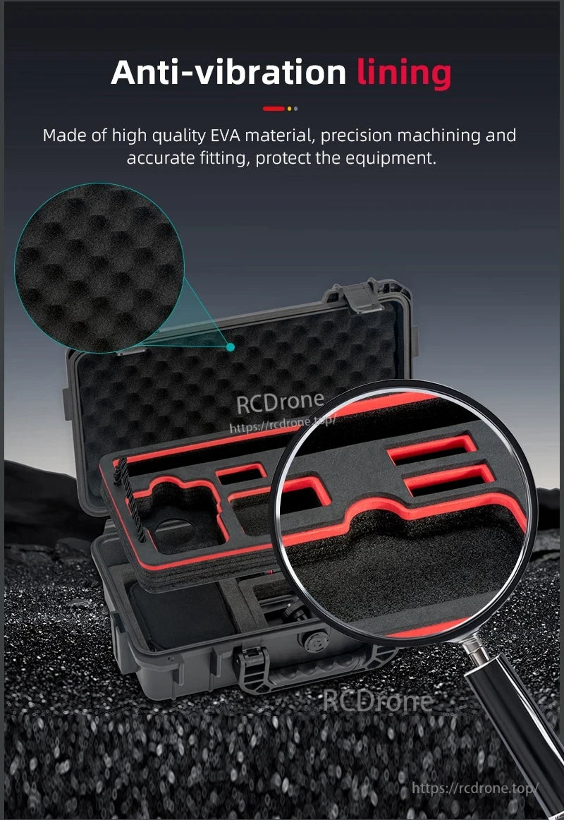 DJI Osmo 360 Travel Case, High-quality EVA anti-vibration lining, precision-machined for secure fit and equipment protection.