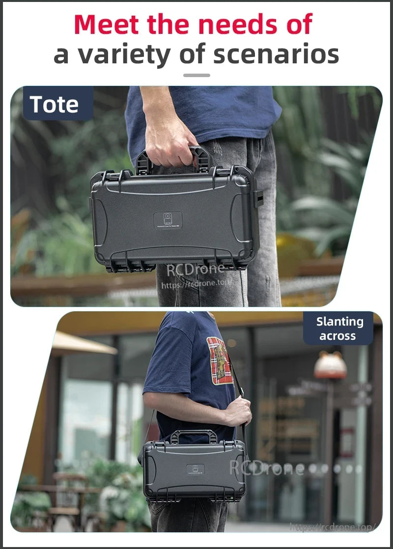 DJI Osmo 360 Travel Case offers tote and slanting carry options for versatile, convenient transportation.