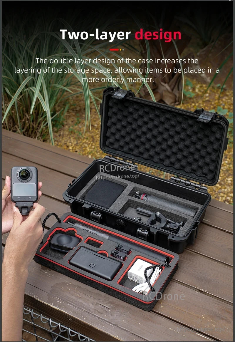 DJI Osmo 360 Travel Case, Two-layer design for organized storage of camera accessories