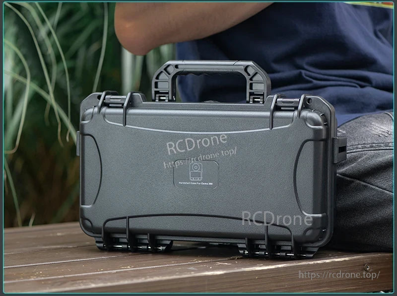 DJI Osmo 360 Travel Case, Waterproof construction protects contents from rain and splashes.