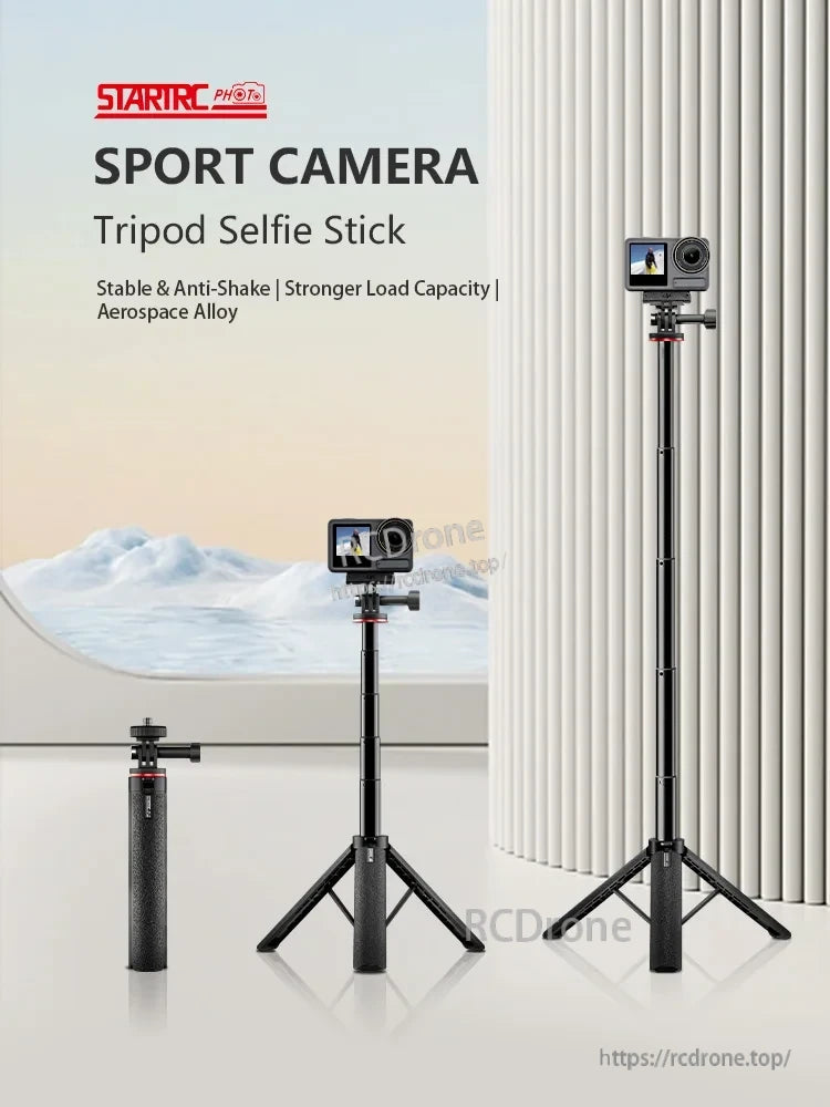 DJI Selfie Stick, Stable anti-shake sport camera tripod selfie stick with strong load capacity, made of aerospace alloy.