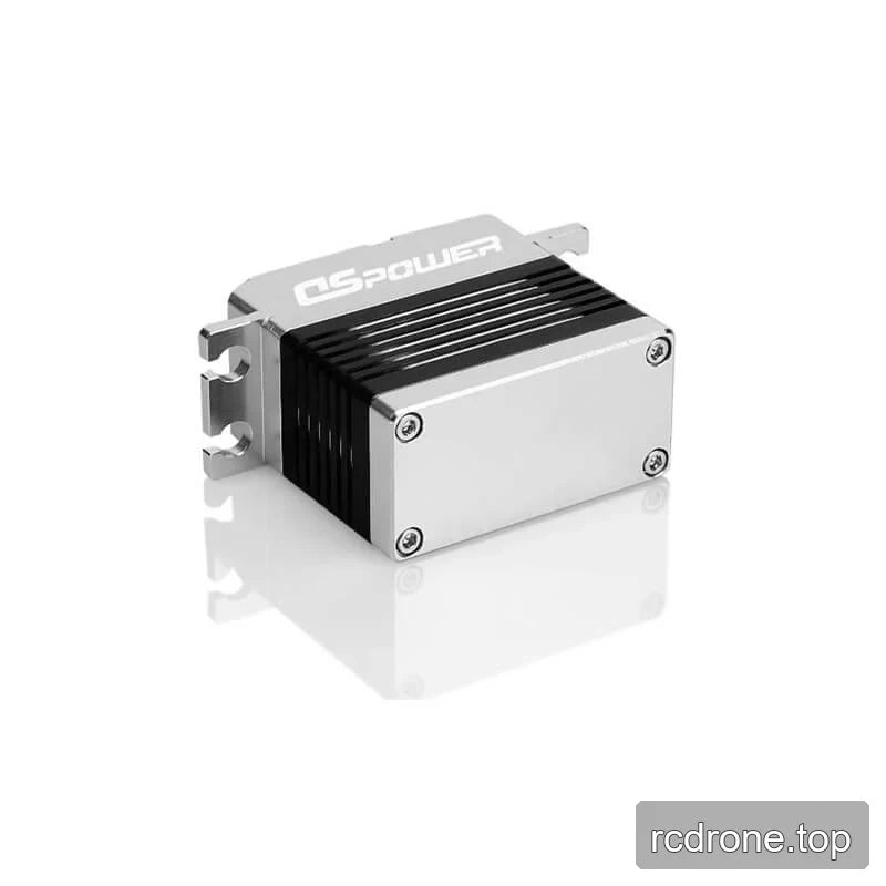 Rear view of the DSpower DS-B009-C servo motor showing the plain silver end plate, screws, and black finned housing.