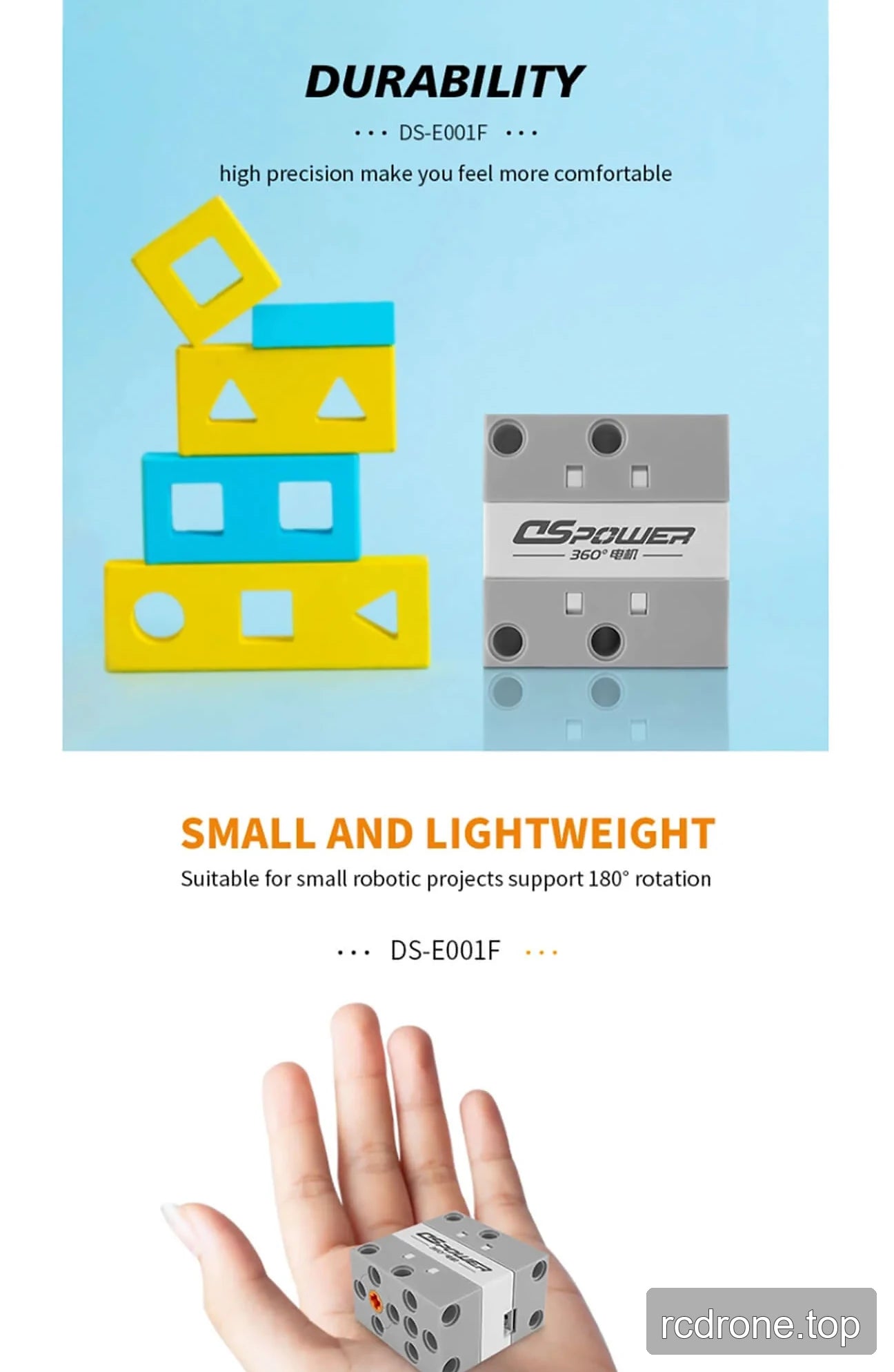 DSpower DS-E001F block servo application panel for building-block and robotics projects — section 5 of 6