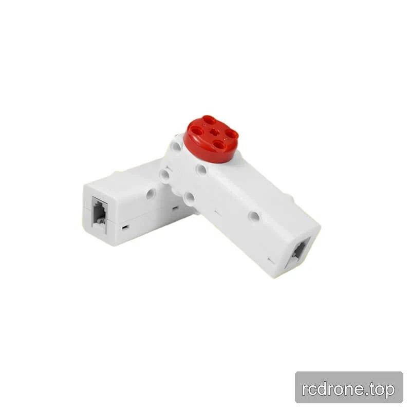 Two white DSpower DS-E025A servo motors laid in a V arrangement, showing red output hub and end ports.