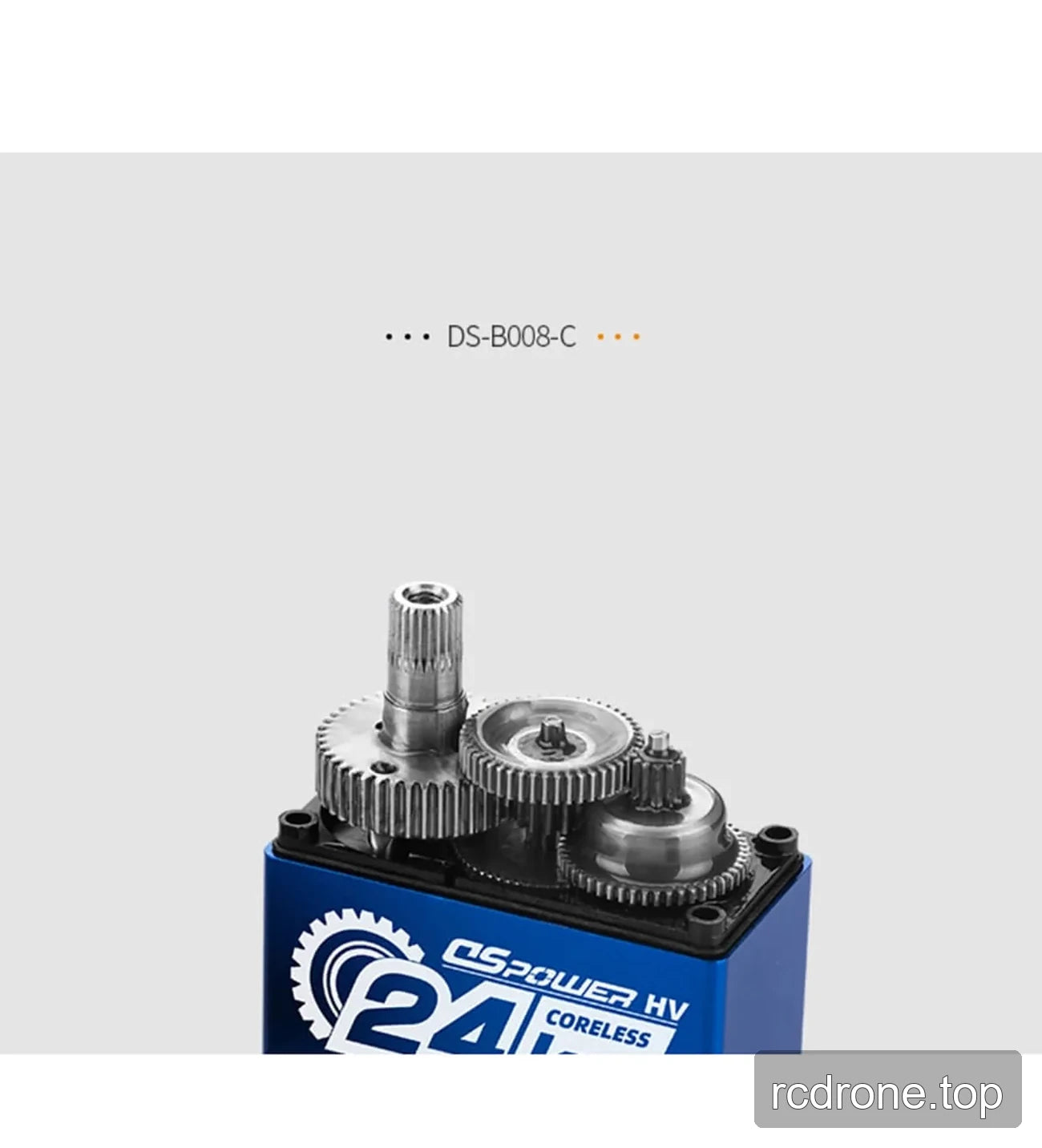 DSpower DS-H008-C HV coreless servo with 24 kg marking and exposed upper gear train — section 4 of 4