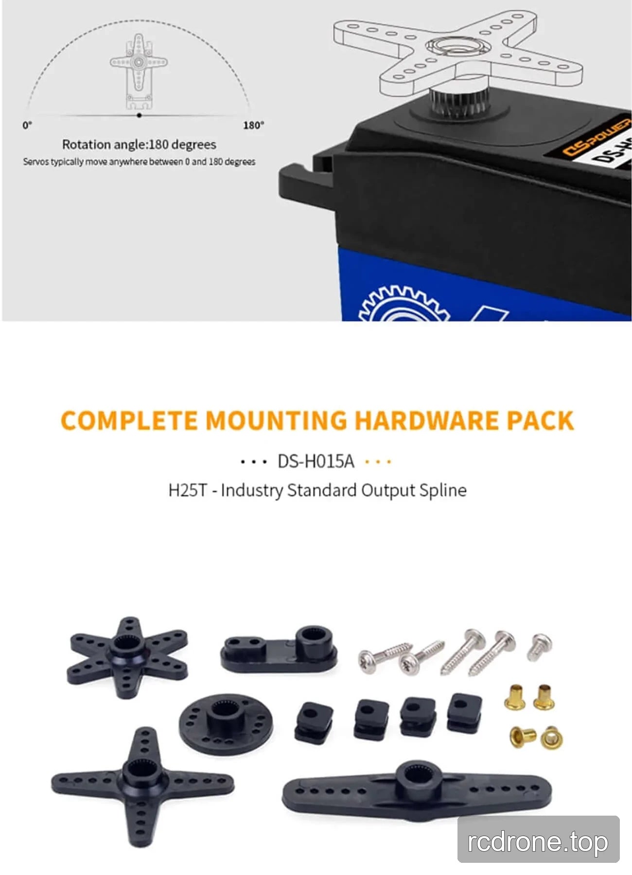 DSpower DS-H015A low-profile servo with RC car application and mounting hardware — section 5 of 5