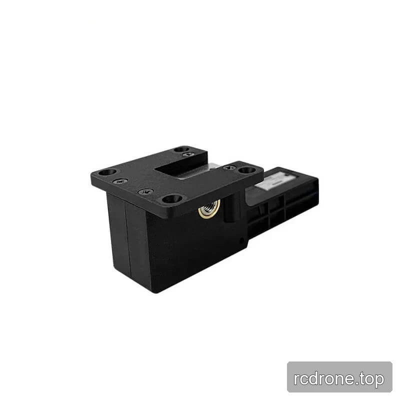 Black DSpower DS-H016A servo motor viewed from the opposite side, with a brass-colored circular fitting below the mounting plate.