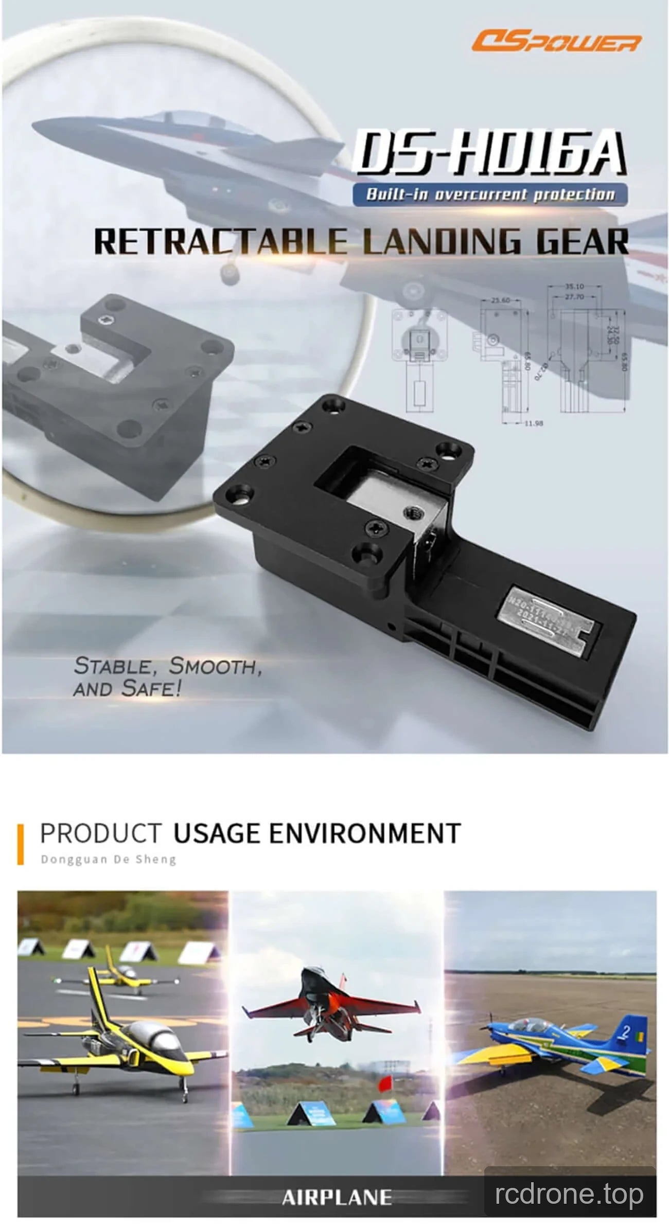 DSpower DS-H016A servoless electric retractable landing gear — section 1 of 5