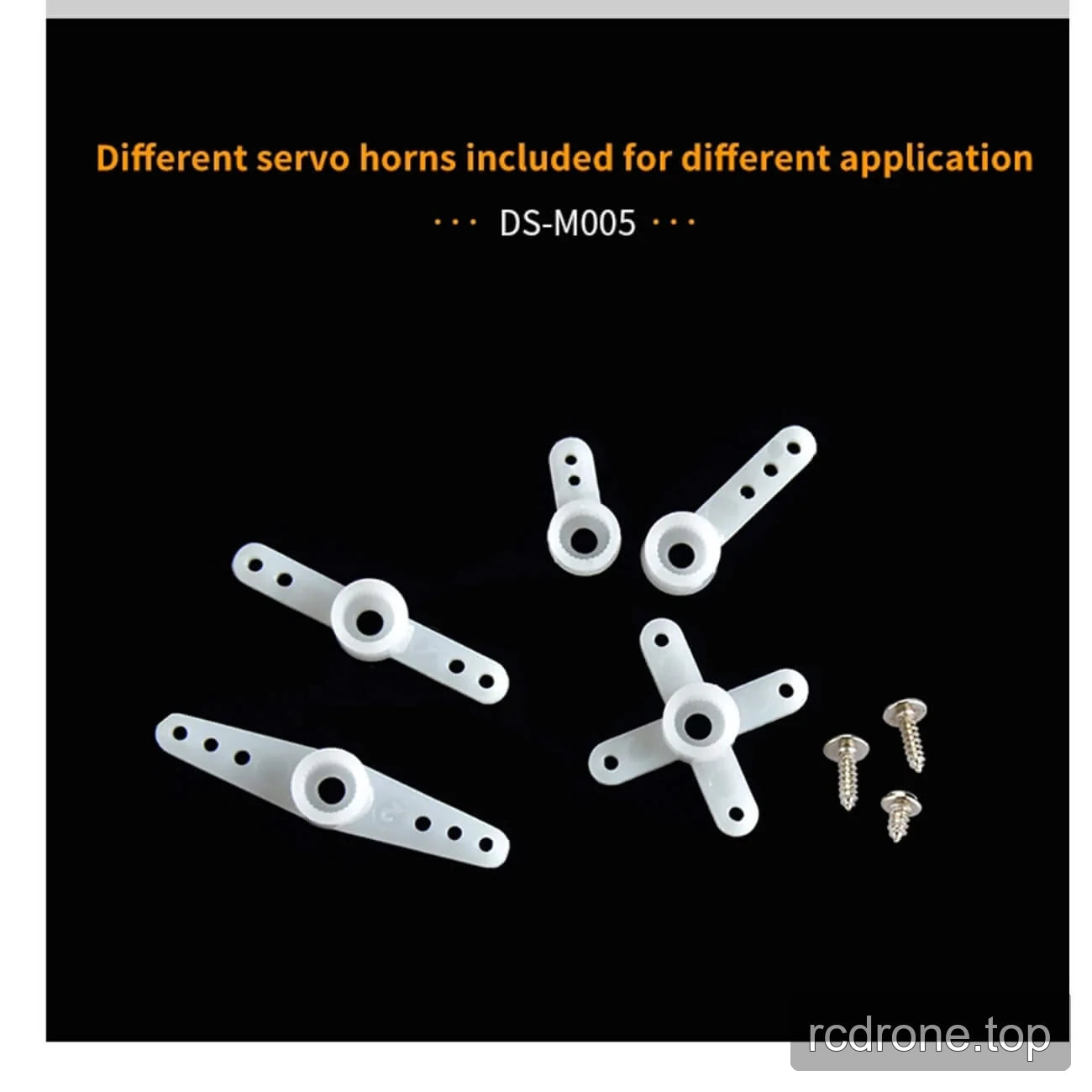 DS-M005 micro servo applications, horns, and compact size — section 4 of 4