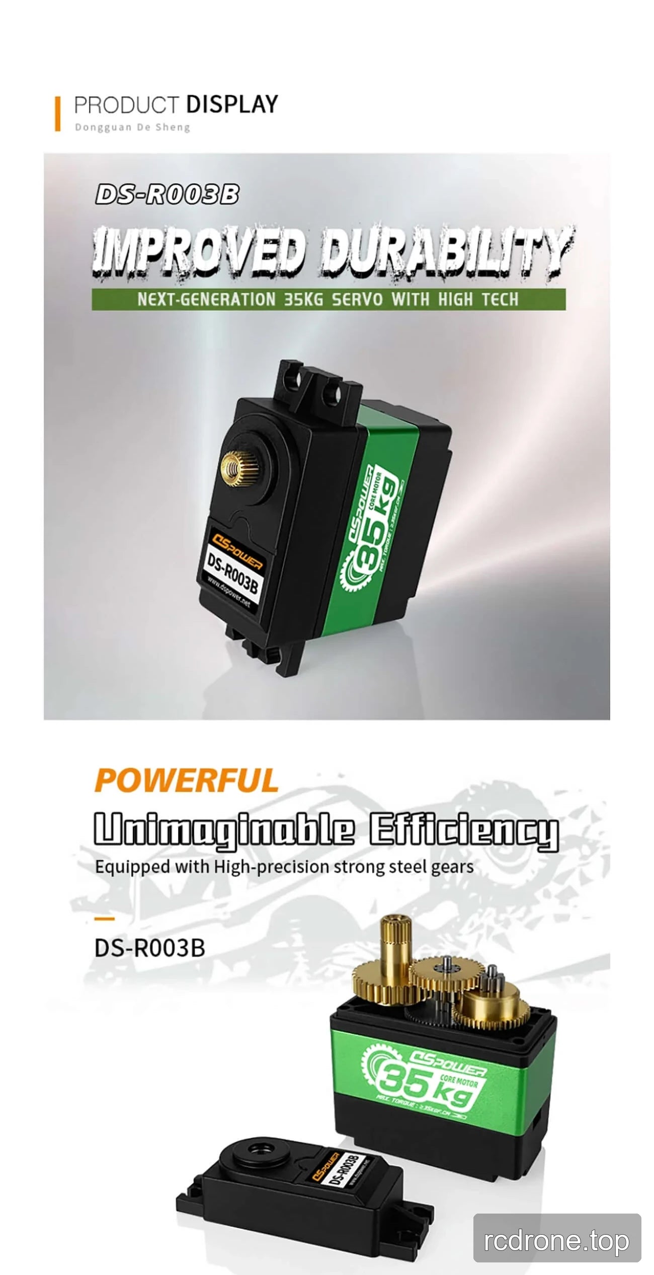 DSpower DS-R003B 35KG servo motor with RC aircraft, RC car, and walking robot examples — section 2 of 4