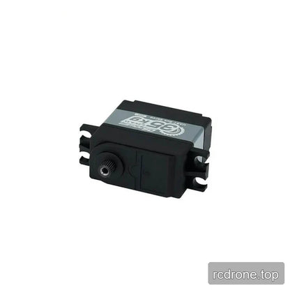 Low angled view of the DSpower DS-R003D servo showing the front output spline and four mounting ears.