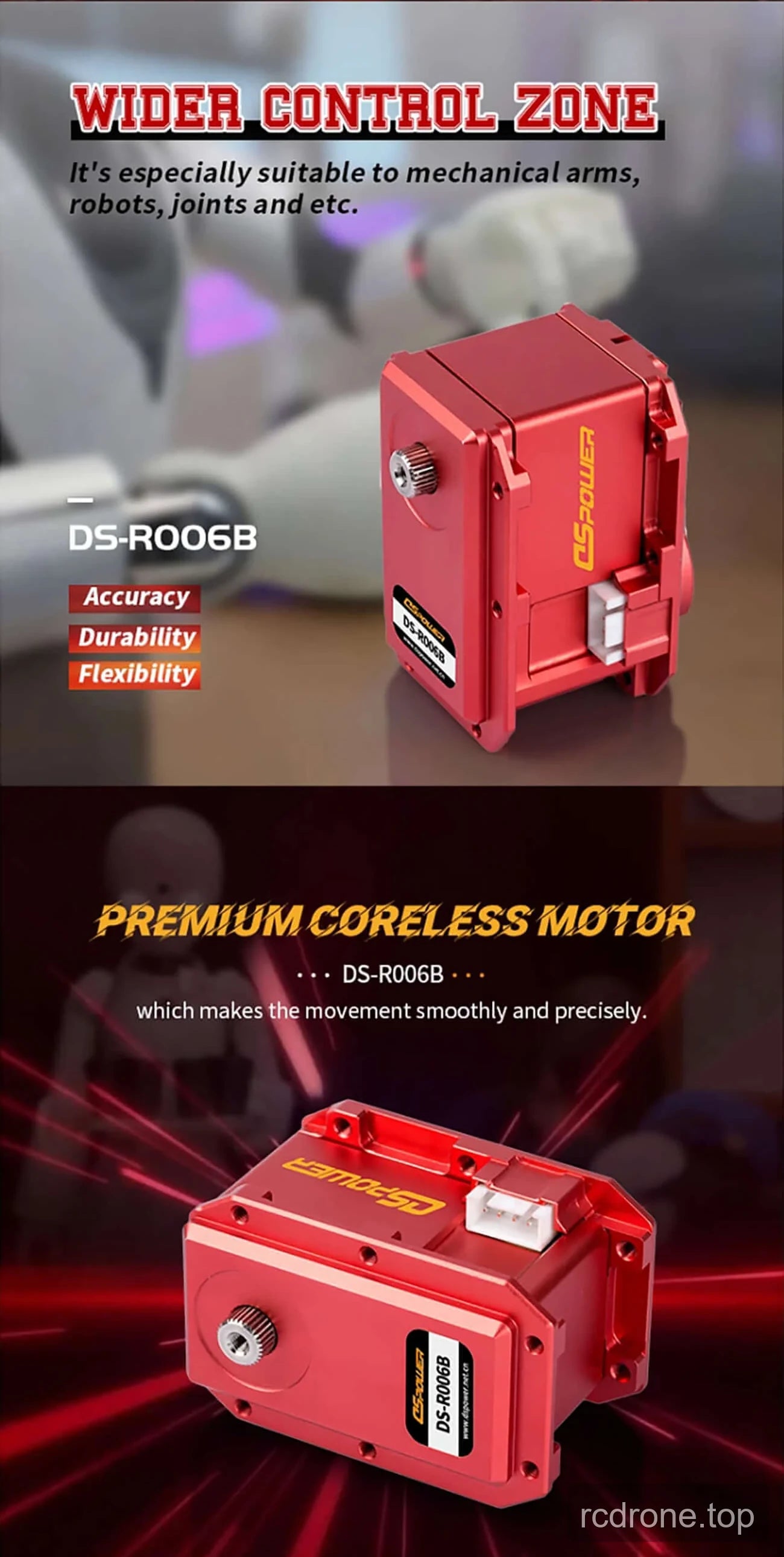 DSpower DS-R006B robot servo motor feature and application panel — section 3 of 5
