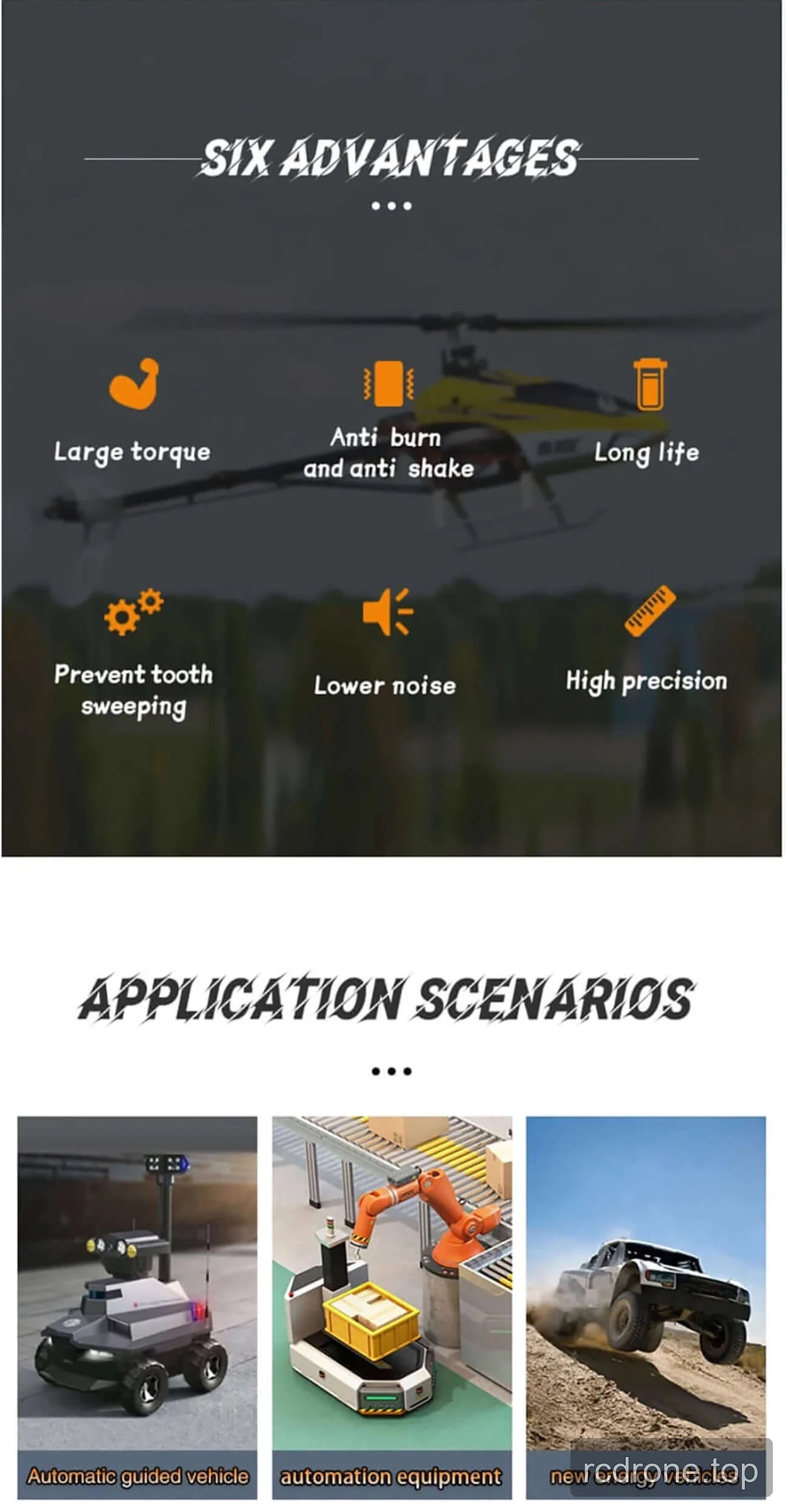 DSpower DS-R009D servo motor feature and application panel — section 2 of 4
