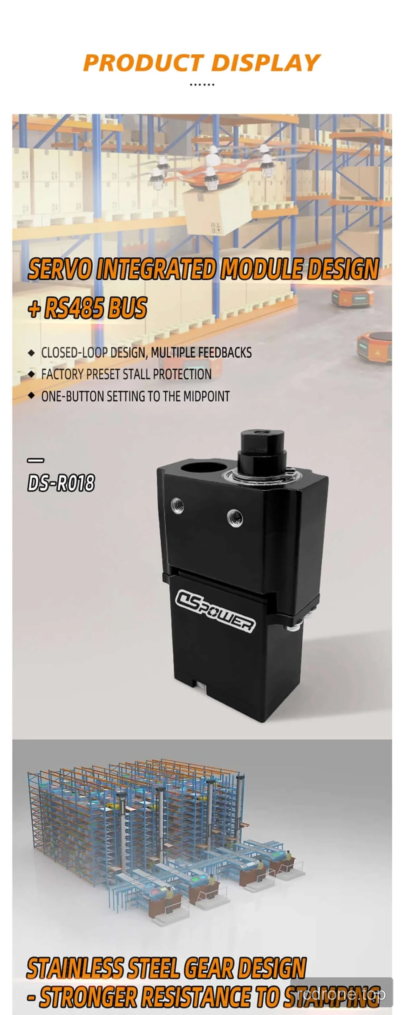 DSpower DS-R018 servo motor features and application graphic — section 3 of 5