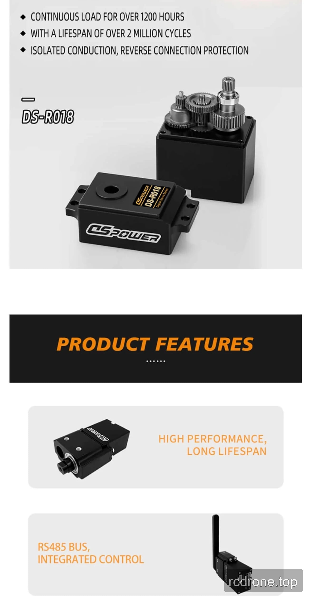 DSpower DS-R018 servo motor features and application graphic — section 4 of 5