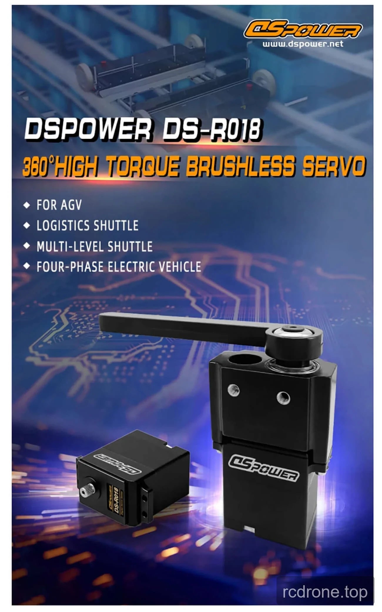 DSpower DS-R018 servo motor features and application graphic — section 1 of 5