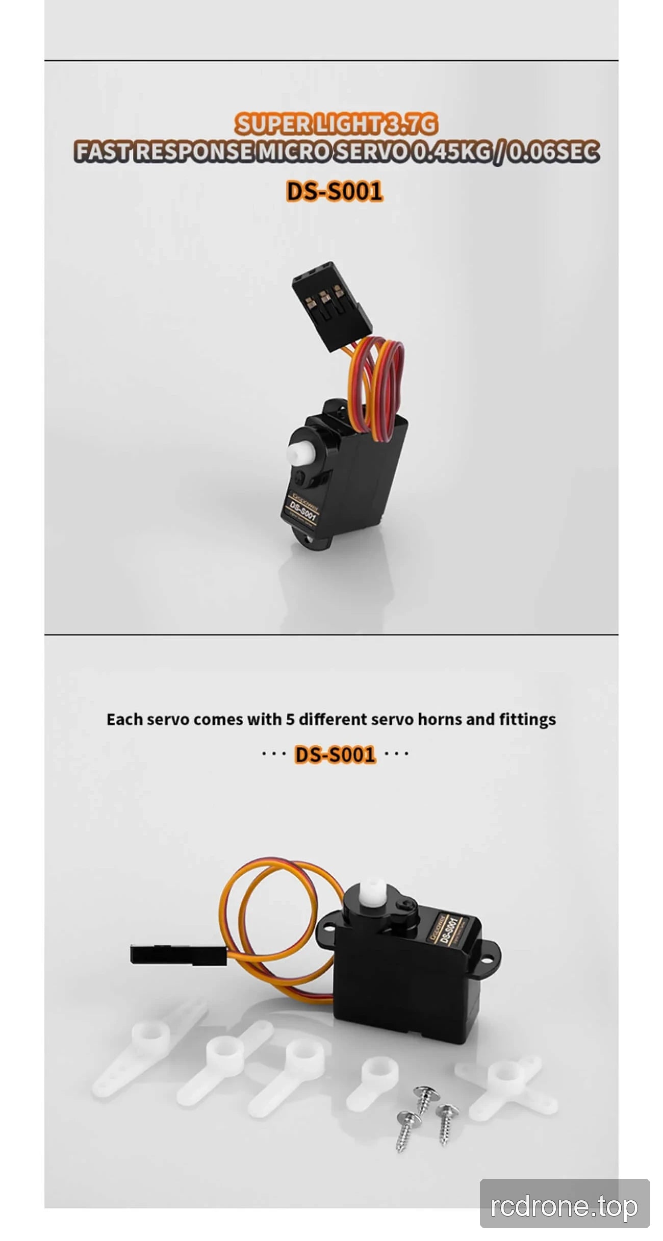 DSpower DS-S001 sub-micro servo with plastic gears and coreless motor — section 4 of 4