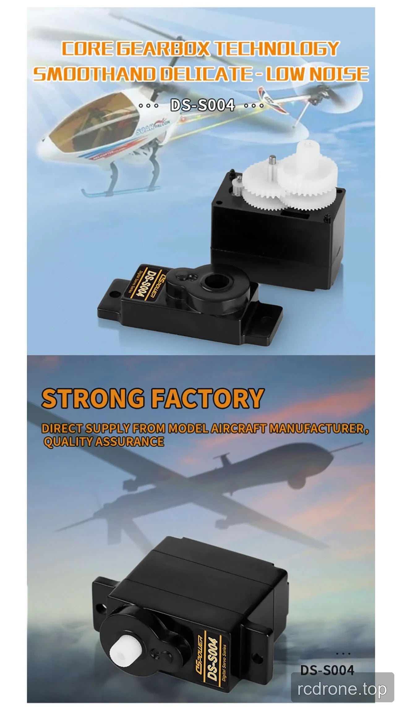 DSpower DS-S004 6 g plastic-gear micro servo with gear train — section 3 of 4