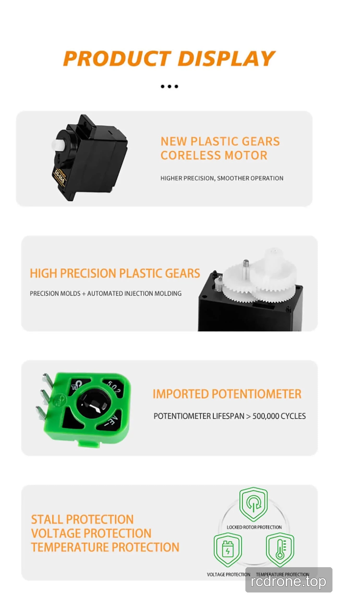 DSpower DS-S005 servo motor product graphic — section 4 of 4