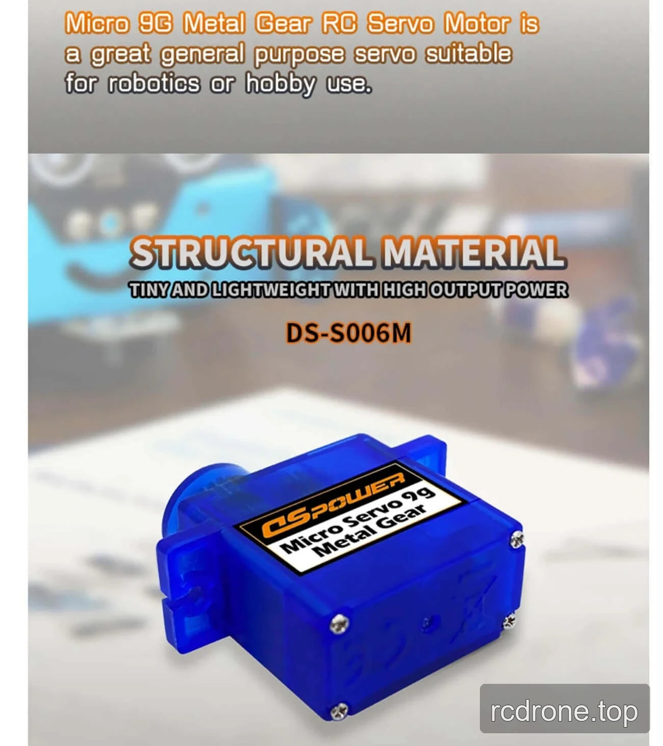 DSpower DS-S006M servo motor with servo horns and mounting accessories — section 4 of 5