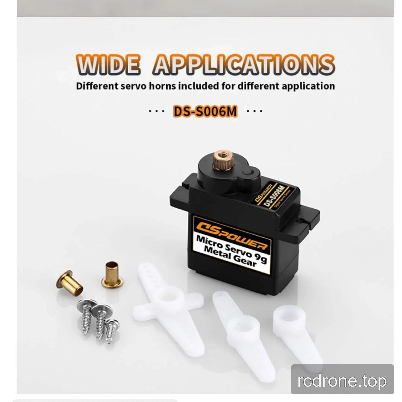 DSpower DS-S006M servo motor with servo horns and mounting accessories — section 5 of 5