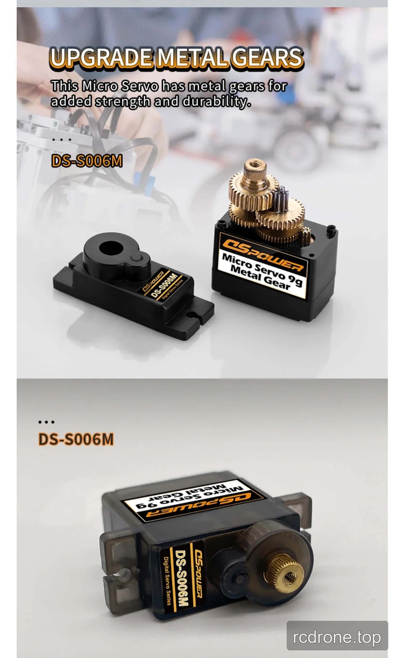 DSpower DS-S006M servo motor with servo horns and mounting accessories — section 3 of 5