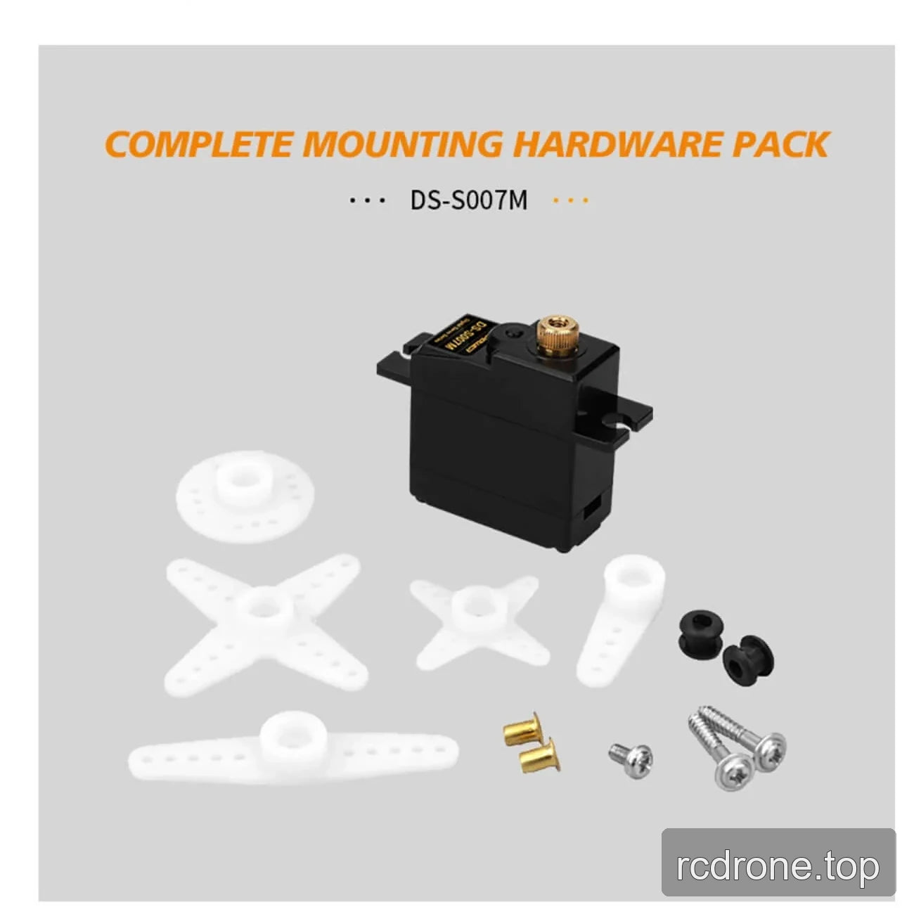 DSpower DS-S007M metal-gear servo with control horns and mounting hardware — section 5 of 5