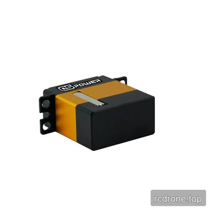 DSpower DS-S009C servo motor shown from the rear and side, with black end cap, orange body, and mounting tabs.