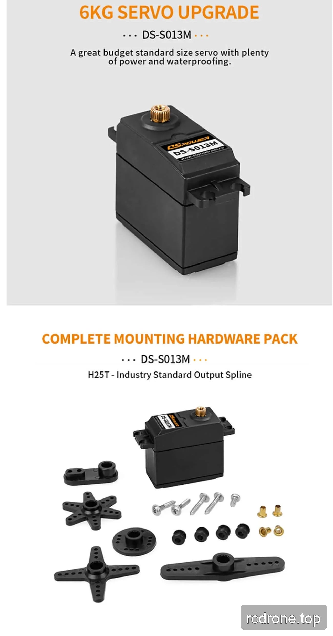 DSpower DS-S013M servo motor application and feature graphic — section 4 of 4