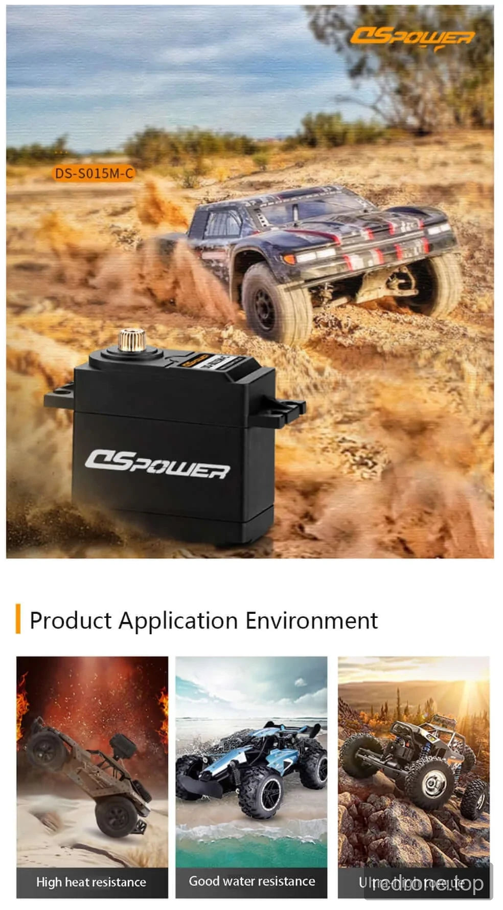 DSpower DS-S015M-C servo motor with horns and mounting hardware — section 1 of 5