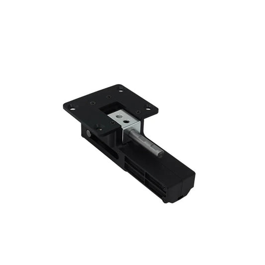 DSpower DS-U006 black servo motor shown at an angled front view with mounting plate and metal output shaft.