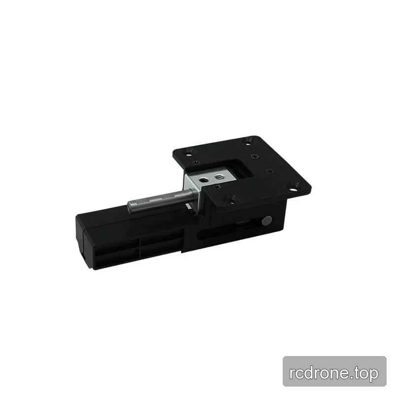 DSpower DS-U006 servo motor from the opposite angled side, with black mounting plate, silver metal insert, and output shaft.