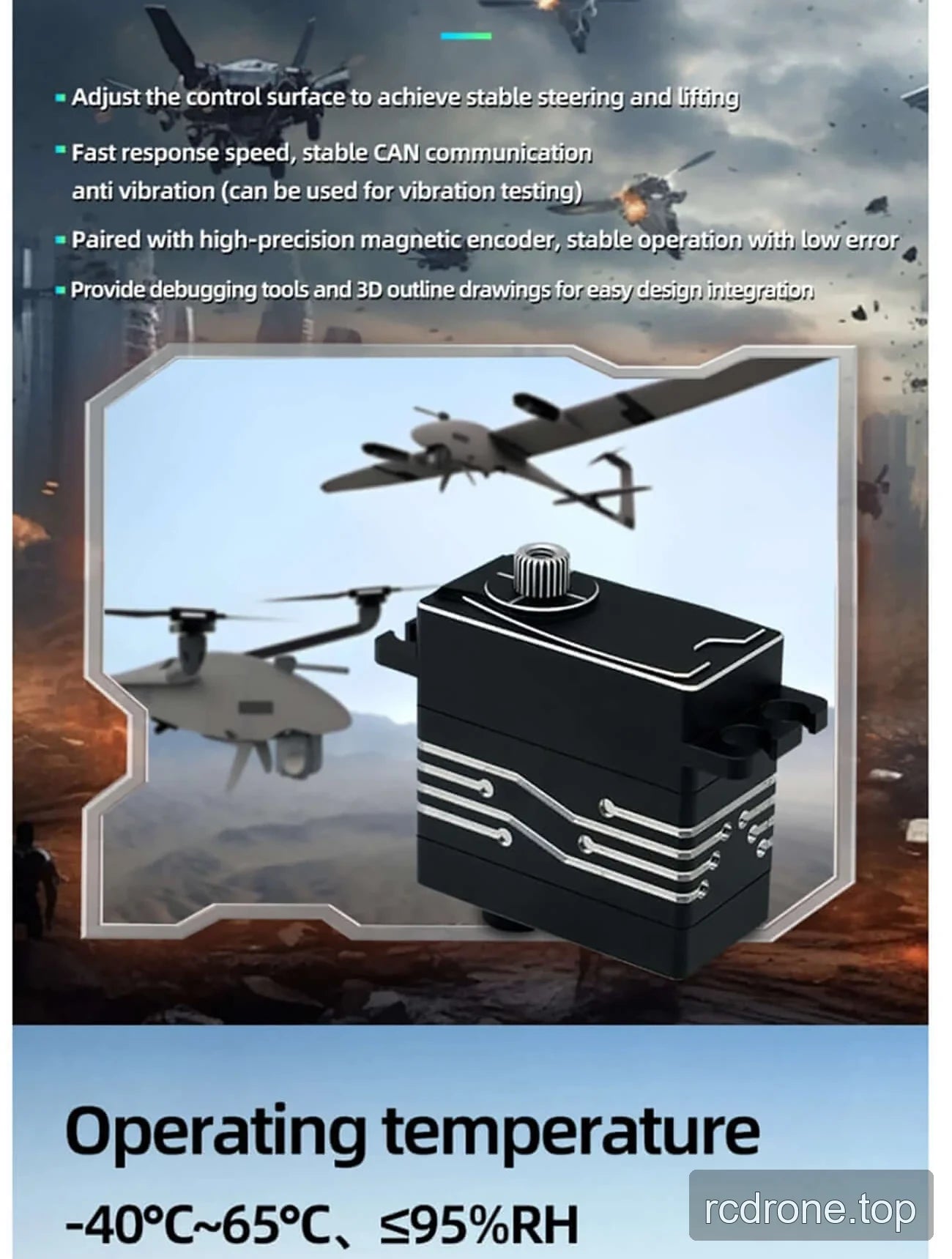 DSpower DS-W001A servo environmental, positioning, and protection specifications — section 2 of 4