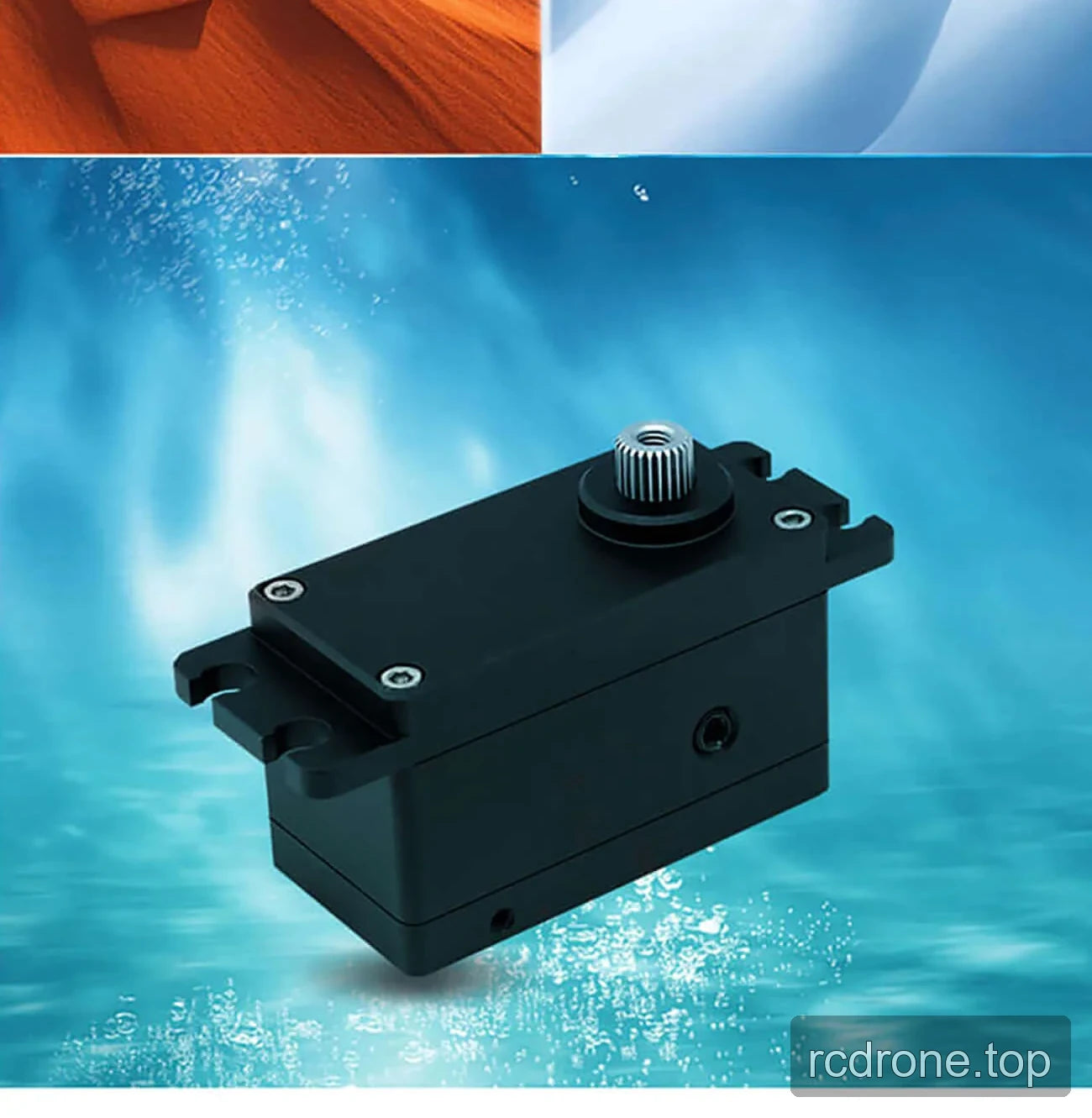 DSpower DS-W004A servo motor with dimension, torque, gear, and connector labels — section 4 of 4