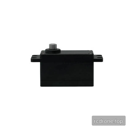 Black DSpower DS-W004A servo motor shown from the rear, with top output shaft and dual-hole mounting tabs.