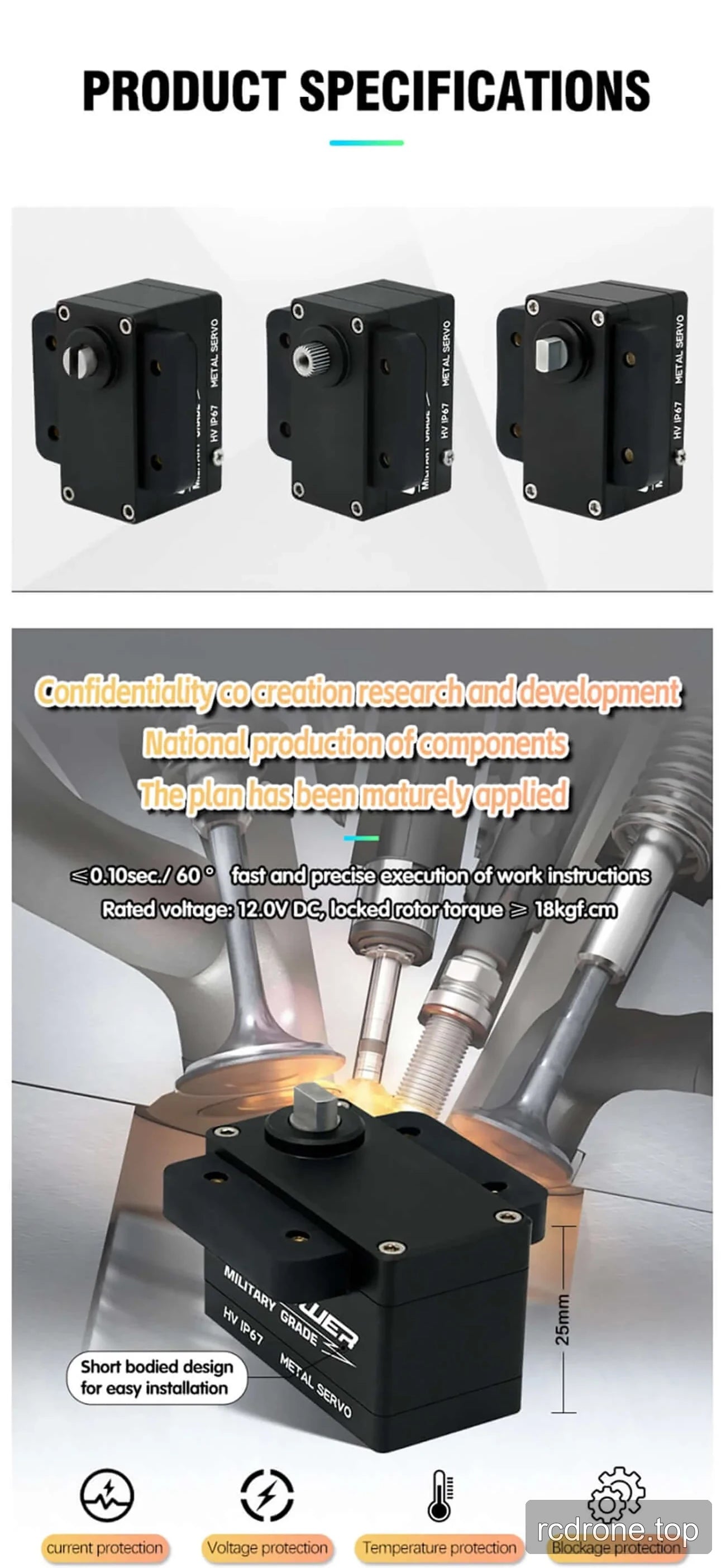 DSpower DS-W004B servo motor with labeled design and interface features — section 3 of 5