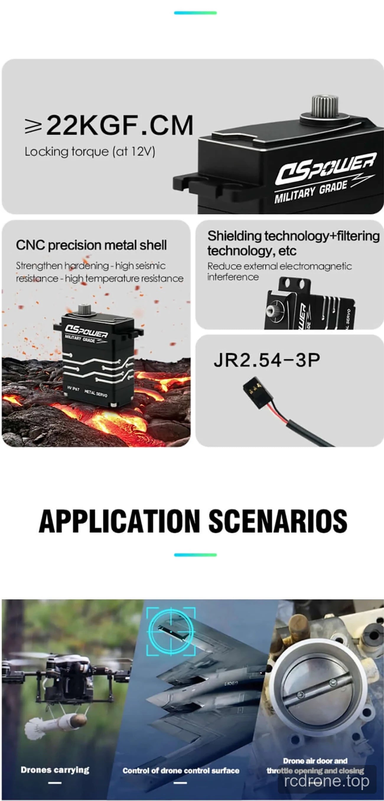 DSpower DS-W006A brushless waterproof UAV servo overview — section 2 of 5