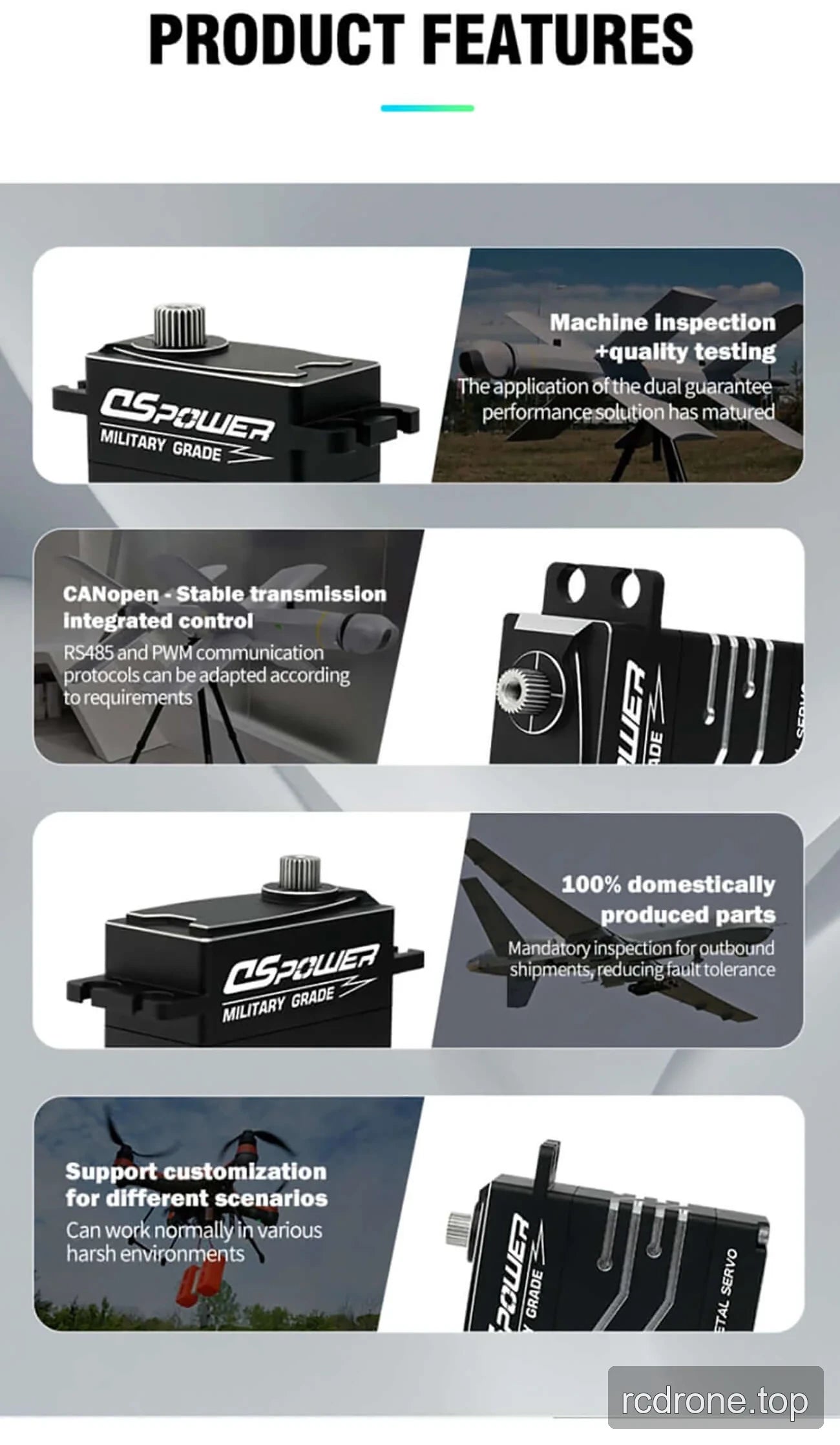 DSpower DS-W006A brushless waterproof UAV servo overview — section 5 of 5