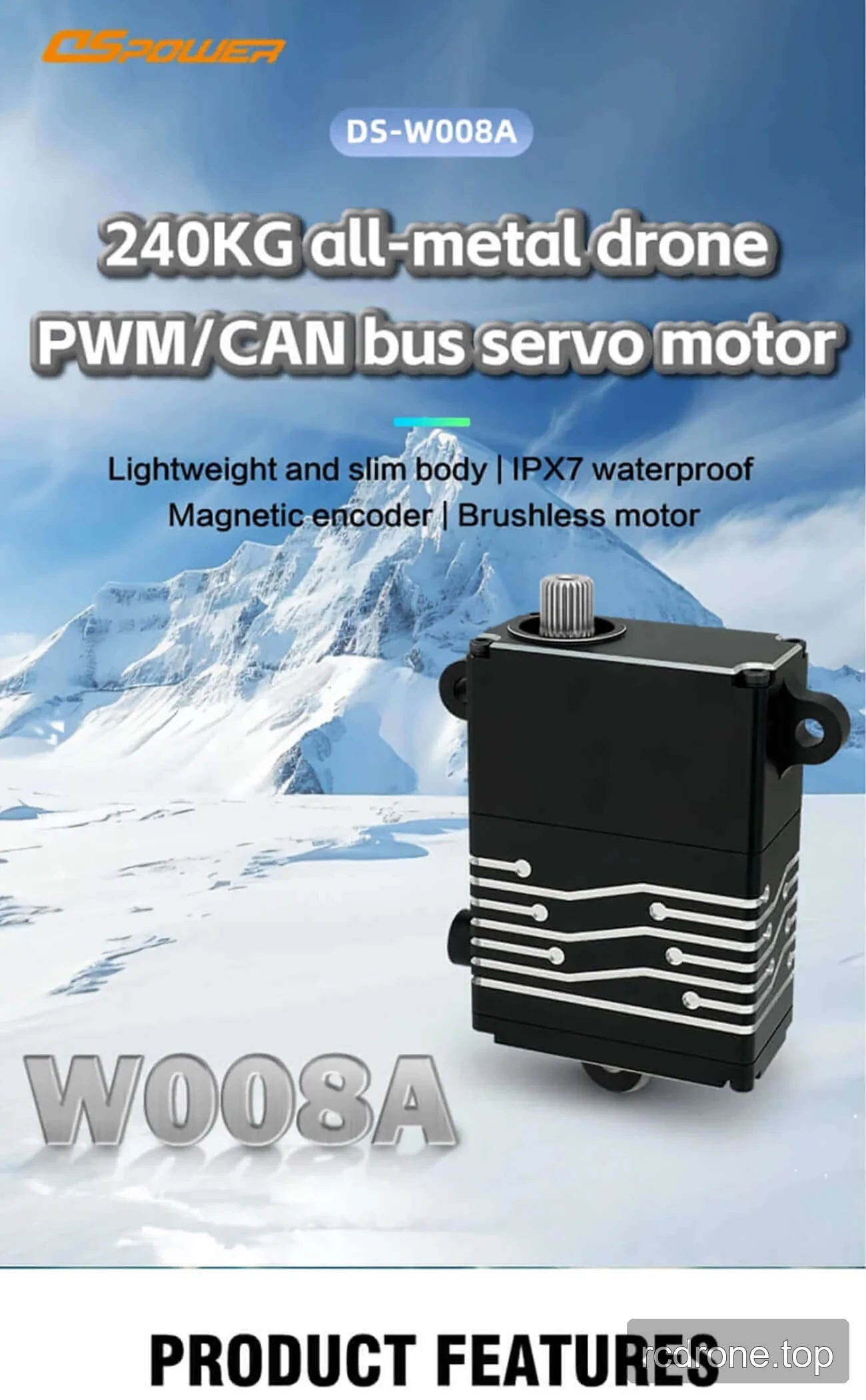 DSpower DS-W008A drone servo motor features and control-surface applications — section 1 of 6