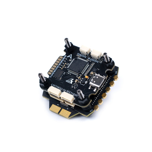 Axisflying Argus PNP Stack: F7 flight controller, integrated ESC, dual BEC, X8 support, optimized for INAV, plug-and-play setup for drones.