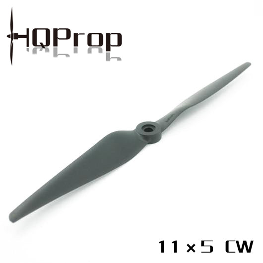 HQProp Thin Electric Pusher Propeller 11x5 CW two-blade pusher prop graphic with HQProp logo