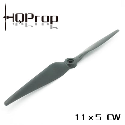 HQProp Thin Electric Pusher Propeller 11x5 CW two-blade pusher prop graphic with HQProp logo