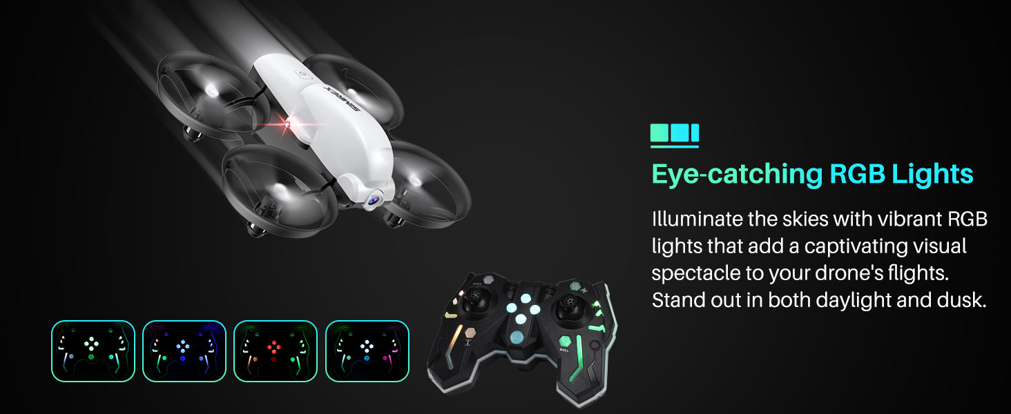 SIMREX X700 Drone, rgb lights add a captivating visual spectacle to your drone