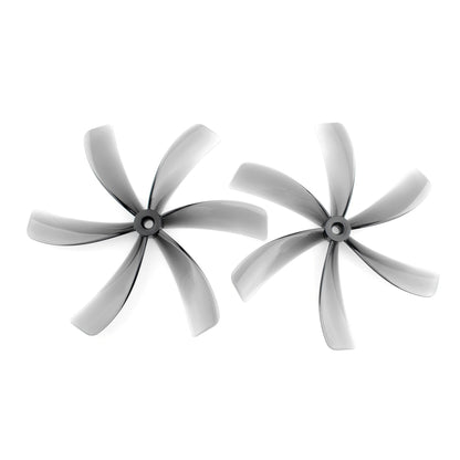 HQProp 5X4X6 light grey polycarbonate 5-inch 6-blade propeller set, 5mm shaft (2 CW + 2 CCW)